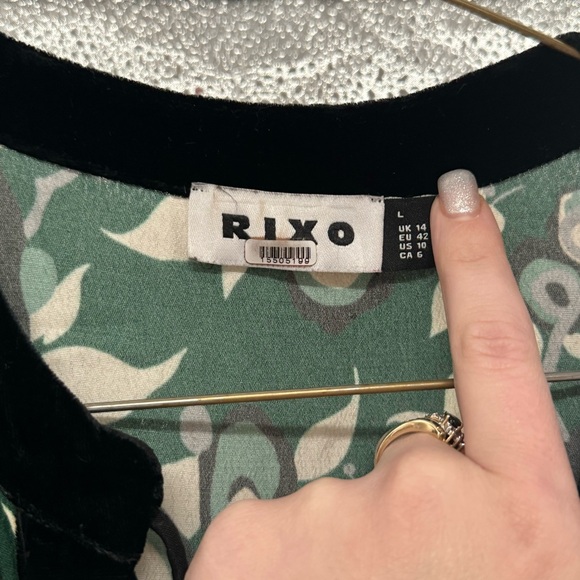 Rixo Petra midi dress green & black L / 10 - Picture 6 of 12